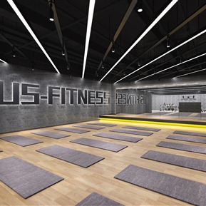 现代 瑜伽室 健身房 操房 瑜伽垫 舞蹈房