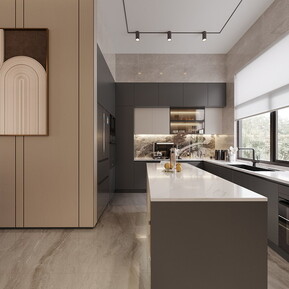 现代 厨房 别墅客厅