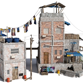 工业LOFT 建筑 贫民窟住宅楼房