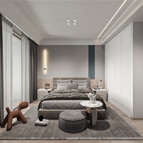 现代 卧室 主卧室