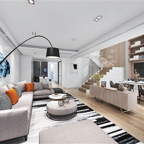 现代 客餐厅 极简客餐厅