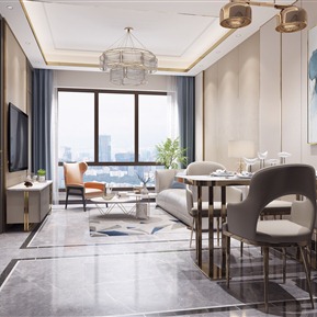 现代 客餐厅 客厅