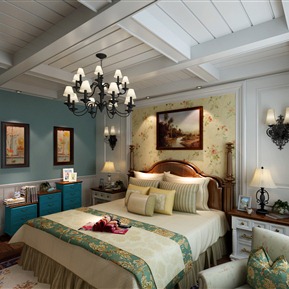 美式 卧室 卧室床
