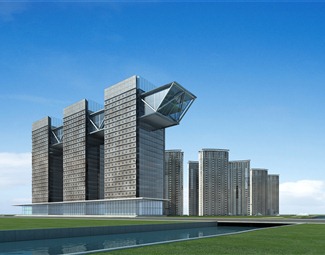 现代多层办公楼建筑