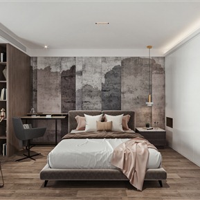 现代 卧室 双人床品组合