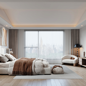 现代 卧室 主卧室