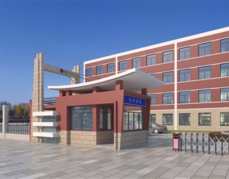 现代室外建筑大门