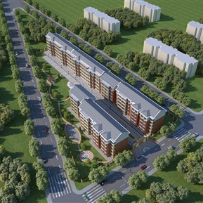 现代 鸟瞰图 小区住宅鸟瞰