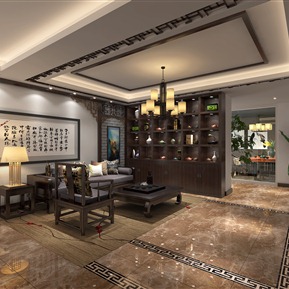 新中式 接待区 会客厅茶室棋牌室