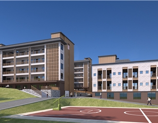 新中式新中式学校建筑3d模型下载-3d溜溜网