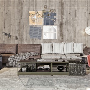 现代 沙发茶几组合 多人沙发茶几组合