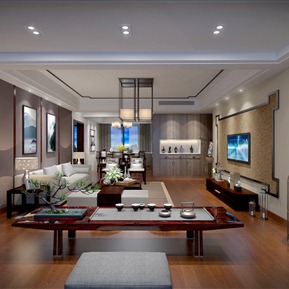 新中式 客餐厅 客厅餐厅