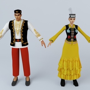 民族风 游戏角色 哈萨克族服装