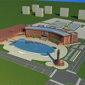 欧式 办公楼 办公楼鸟瞰