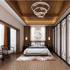 新中式 卧室 主卧室