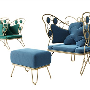 轻奢 休闲椅 蝴蝶椅