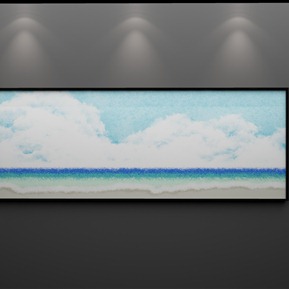 现代 风景画 大海码头木桥头唯美景床头装饰画