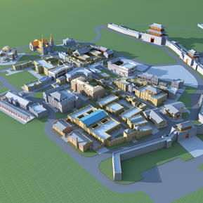 新中式 鸟瞰图 民国小镇