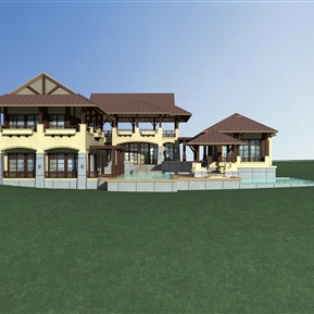 美式 独栋别墅 私家别墅花园