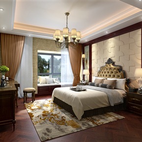 复古 卧室 主卧室