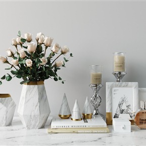 现代 花瓶 创意大理石纹花瓶摆件