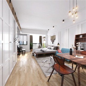 北欧 公寓 双人床品组合 餐桌椅 置物柜 摆件 厨房 饰品 吊灯