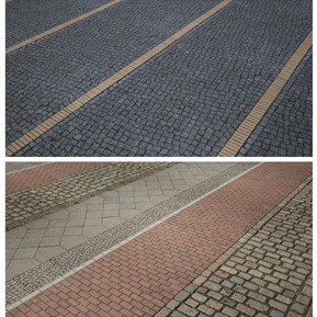 现代 路面 道路路面 石头路 红砖石