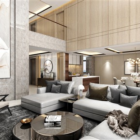 新中式 客餐厅 复式客餐厅