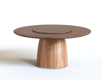 现代圆形木桌