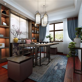 新中式 茶室 客餐厅书房