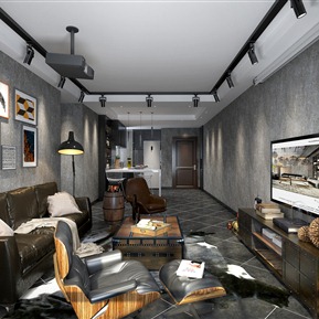 工业LOFT 客餐厅 客厅餐厅