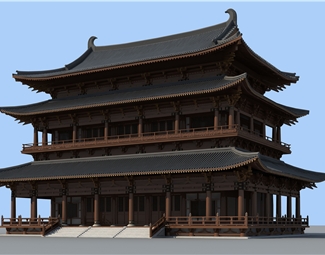 中式古代建筑雕塑