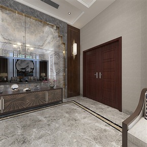 新中式 客餐厅 别墅客厅餐厅