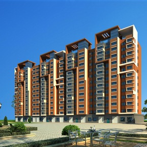 现代 住宅区 小区住宅楼