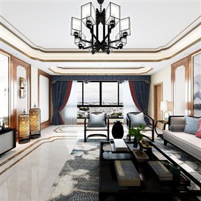 新中式 客厅 全景