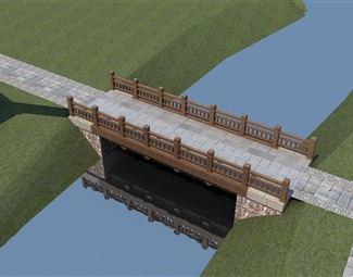 新中式桥3d模型