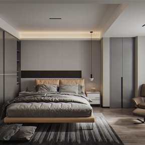 现代 卧室 双人床品组合