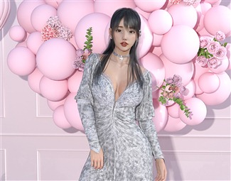 现代 女人 穿礼服的少女