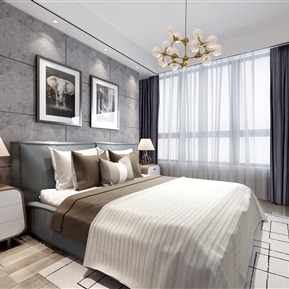 现代 卧室 书房