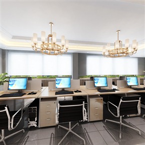 公共办公区 工装办公室全景