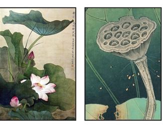 新中式荷花装饰画