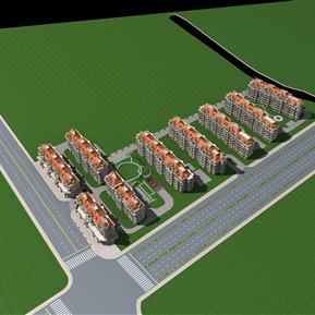 欧式 鸟瞰图 小区住宅楼鸟瞰