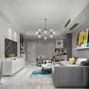 现代 客厅 客餐厅