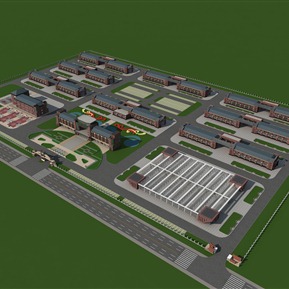 现代 鸟瞰图 厂区科技园产业园规划