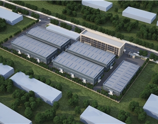 现代厂房鸟瞰图