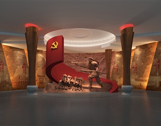现代党建展厅背景墙