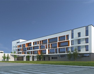 现代校园建筑模型