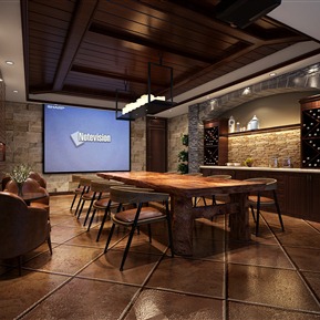 美式 休闲区 地下酒窖休息区