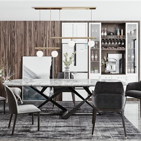 现代 餐桌椅组合 餐桌椅