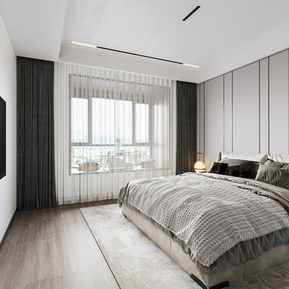 现代 卧室 主卧室